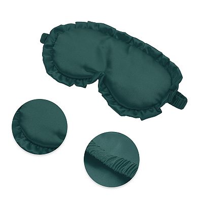 Soft Flowers Style Sleep Mask Dark Green Eye Shade Cover for Light for Travel