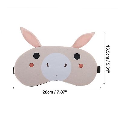 Soft Cartoon Rabbits Sleep Mask Beige Eye Shade Cover for Light Meditation 1 Pc