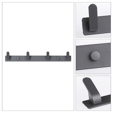 1 Pack Coat Rack Wall Mount, Coat Hook, Hat Rack, Wall Hooks for Hanging with 4 Hooks