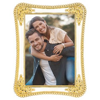 1 pc Plated Picture Frame with Crystal for Wedding Shiny with Clear Glass Photo Frames