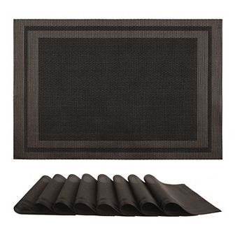 Set of 8 Placemats, Vinyl Placemats for Kitchen Dining Table Decor Heat Resistant Table Placemats