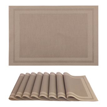Set of 8 Placemats, Vinyl Placemats for Kitchen Dining Table Decor Heat Resistant Table Placemats