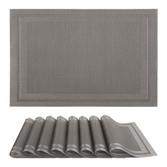 Set of 8 Placemats, Vinyl Placemats for Kitchen Dining Table Decor Heat Resistant Table Placemats
