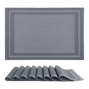 Set of 8 Placemats, Vinyl Placemats for Kitchen Dining Table Decor Heat Resistant Table Placemats