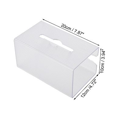 1 Pc Small Vertical Lines Tissue Box Cover for Bedroom Table Clear
