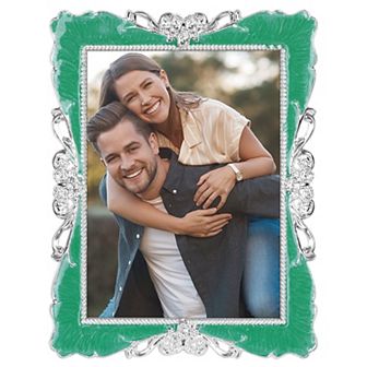 1 pc Picture Frame Retro Plated Picture Frame Decorated with Crystals Photo Frames 7x10in