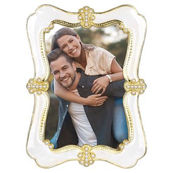 1 pc Picture Frame Pearl Plated Photo Frame with Glass Front for Tabletop Decoration Home