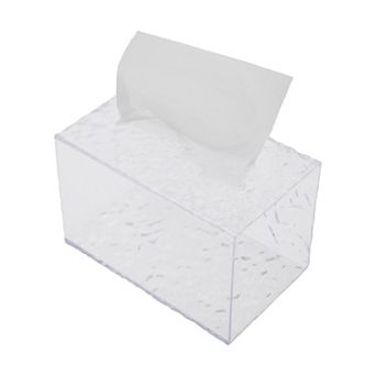 1 pc Medium Rectangular Glacier Pattern Tissue Box Cover for Bedroom Table Clear
