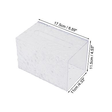 1 Pc Medium Rectangular Glacier Pattern Tissue Box Cover for Bedroom Table Clear