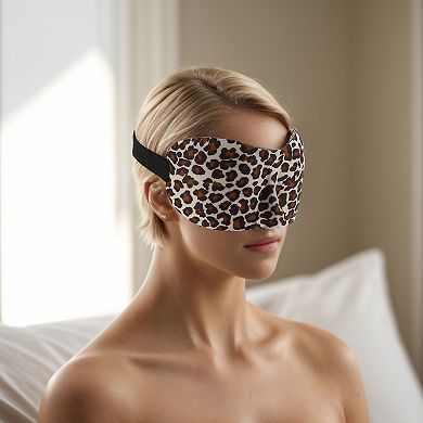 Breathable Leopards Pattern 3D Sleep Mask Brown 3D Eye Shade Cover for Rest 1 Pc