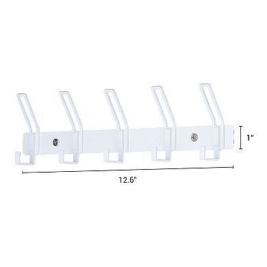 1 Pack Coat Rack Wall Mount, Coat Hook, Hat Rack, Wall Hooks for Hanging with 5 Hooks