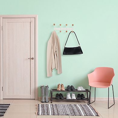 1 Pcs Coat Rack Wall Mount, Metal Wood Coat Hook, Hat Rack, Wall Hooks for Hanging with 8 Hooks