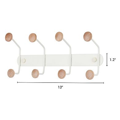 1 Pcs Coat Rack Wall Mount, Metal Wood Coat Hook, Hat Rack, Wall Hooks for Hanging with 8 Hooks