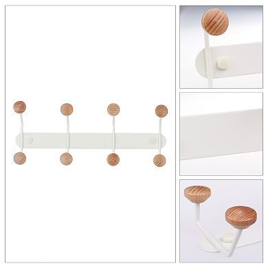 1 Pcs Coat Rack Wall Mount, Metal Wood Coat Hook, Hat Rack, Wall Hooks for Hanging with 8 Hooks