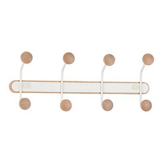 1 pc Coat Rack Wall Mount, Metal Wood Coat Hook, Hat Rack, Wall Hooks for Hanging with 8 Hooks