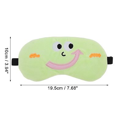 Soft Cartoon Smiling Sleep Mask Green Eye Shade Cover for Travel for Rest 1 Pc