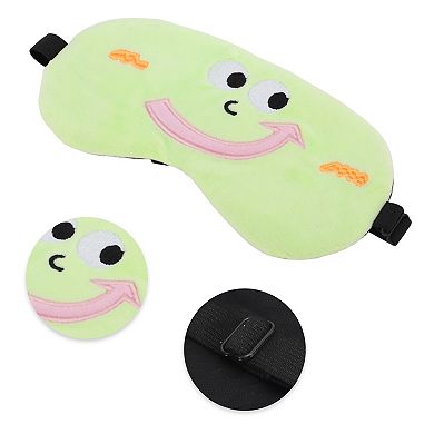 Soft Cartoon Smiling Sleep Mask Green Eye Shade Cover for Travel for Rest 1 Pc