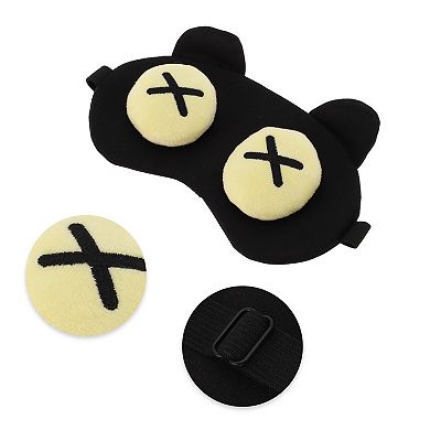 Soft Yellow Eyes Cross Eyes Sleep Mask Black Eye Shade Cover for Rest for Travel