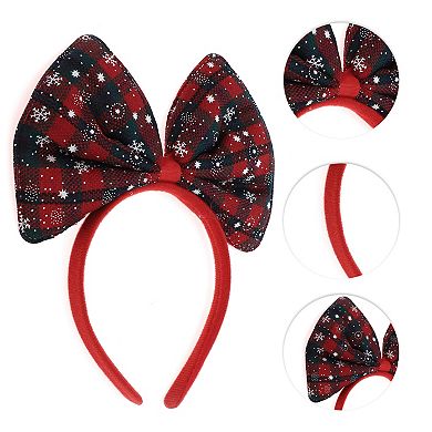 Bow Shape Headband for Halloween 4.72" Diameter Deep Red 1 Pc