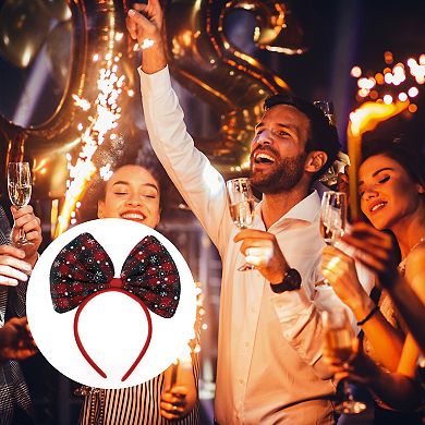 Bow Shape Headband for Halloween 4.72" Diameter Deep Red 1 Pc