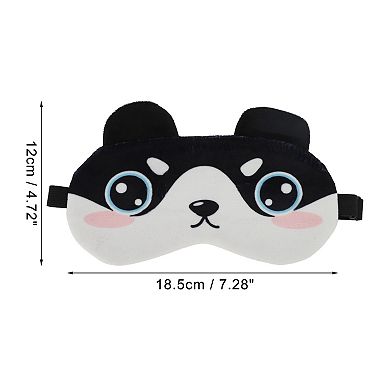 Soft Cartoon Round Eyes Sleep Mask Black White Eye Shade Cover for Travel 1 Pc