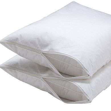 Ultra Soft Hypoallergenic 100% Waterproof Zipper Pillow Protector Bed Bug & Dust-mite Proof
