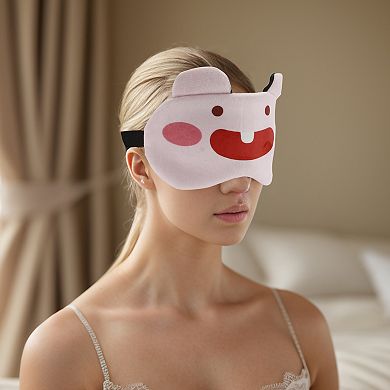 Soft Cartoon Big Teeth Sleep Mask Pink Eye Shade Cover for Travel for Rest 1 Pc