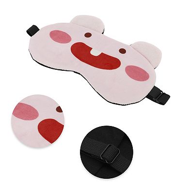 Soft Cartoon Big Teeth Sleep Mask Pink Eye Shade Cover for Travel for Rest 1 Pc