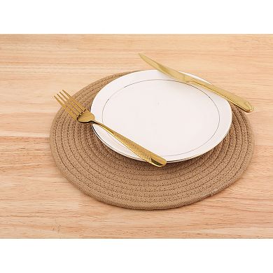 Farmhouse Placemats Set of 4 Cotton Rope Round Placemats for Dining Table Decor Kitchen Table Mat
