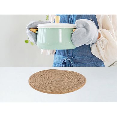 Farmhouse Placemats Set of 4 Cotton Rope Round Placemats for Dining Table Decor Kitchen Table Mat