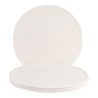Farmhouse Placemats Set of 4 Cotton Rope Round Placemats for Dining Table Decor Kitchen Table Mat