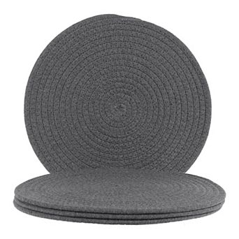 Farmhouse Placemats Set of 4 Cotton Rope Round Placemats for Dining Table Decor Kitchen Table Mat