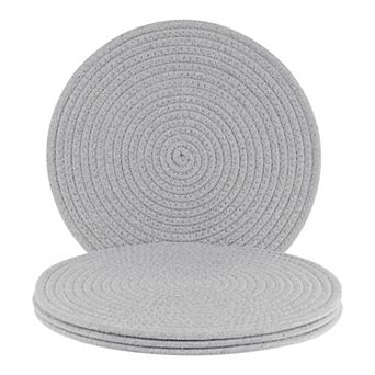Farmhouse Placemats Set of 4 Cotton Rope Round Placemats for Dining Table Decor Kitchen Table Mat