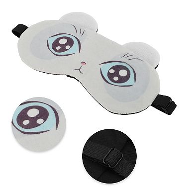 Soft Cartoon Blue Eyes Sleep Mask White Eye Shade Cover for Travel for Rest 1 Pc