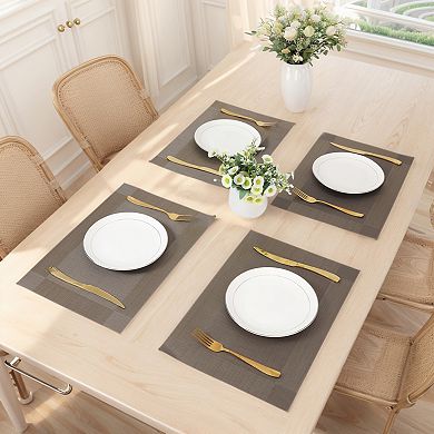 Placemats Set of 8, PVC Placemats for Kitchen Dining Table Decor Heat Resistant Table Placemats
