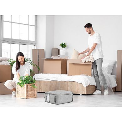 1 Pack Clothes Storage, Storage Bags with Handles, Foldable Moving Bags for Organizing Closet