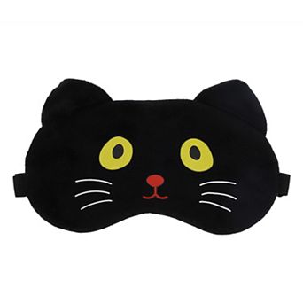 Soft Cartoon Cat Sleep Mask Black Eye Shade Cover for Light Meditation 1 pc