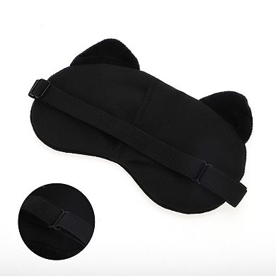 Soft Cartoon Cat Sleep Mask Black Eye Shade Cover for Light Meditation 1 Pc