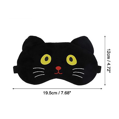 Soft Cartoon Cat Sleep Mask Black Eye Shade Cover for Light Meditation 1 Pc