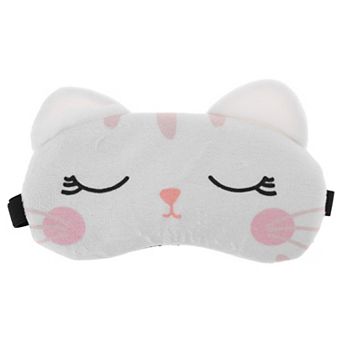 Soft Cute Cat Eyes Sleep Mask White Eye Shade Cover for Rest for Travel 1 pc