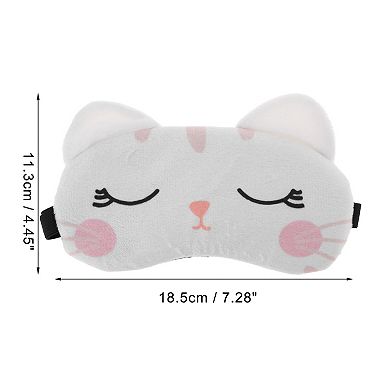Soft Cute Cat Eyes Sleep Mask White Eye Shade Cover for Rest for Travel 1 Pc