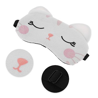 Soft Cute Cat Eyes Sleep Mask White Eye Shade Cover for Rest for Travel 1 Pc