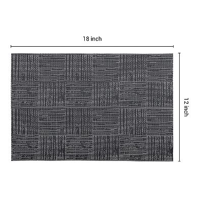 Set of 6 Placemats, Vinyl Placemats for Kitchen Dining Table Decor Heat Resistant Table Placemats