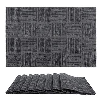 Set of 6 Placemats, Vinyl Placemats for Kitchen Dining Table Decor Heat Resistant Table Placemats