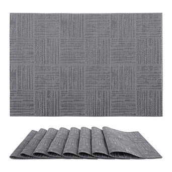 Set of 6 Placemats, Vinyl Placemats for Kitchen Dining Table Decor Heat Resistant Table Placemats