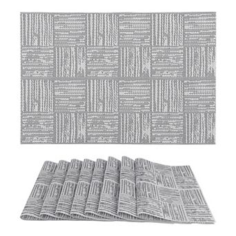 Set of 6 Placemats, Vinyl Placemats for Kitchen Dining Table Decor Heat Resistant Table Placemats