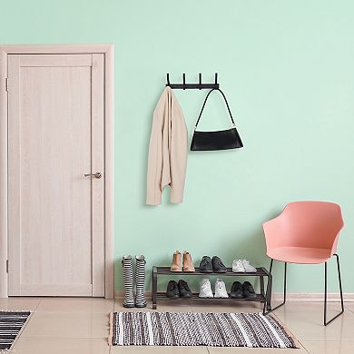 1 Pack Coat Rack Wall Mount, Coat Hook, Hat Rack, Wall Hooks for Hanging with 5 Hooks for Entryway