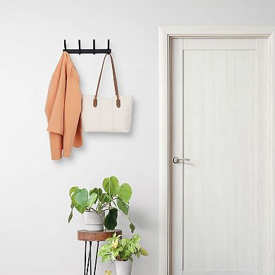 1 Pack Coat Rack Wall Mount, Coat Hook, Hat Rack, Wall Hooks for Hanging with 5 Hooks for Entryway