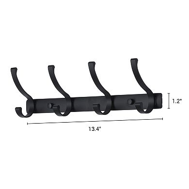 1 Pack Coat Rack Wall Mount, Coat Hook, Hat Rack, Wall Hooks for Hanging with 5 Hooks for Entryway