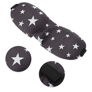 Breathable Stars Pattern 3D Sleep Mask White 3D Eye Shade Cover for Rest 1 Pc